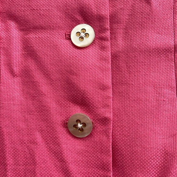 Coldwater Creek Petites Linen Blazer with Tulip Bracelet Sleeves Pink - Picture 6 of 9